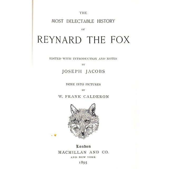 JACOBS, Joseph [260] pp. Macmillan and Co. 1895 7 1/4" x 5" Done into Pictures by W. Frank Calderon w/ Fox Mask Gilt Spine