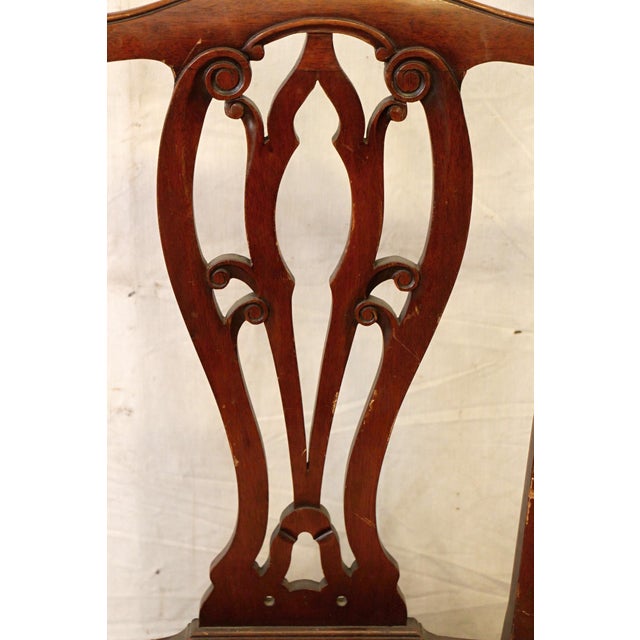 Mid 20th Century Mid 20th Century Wood Frame Floral Seat Chair For Sale - Image 5 of 15