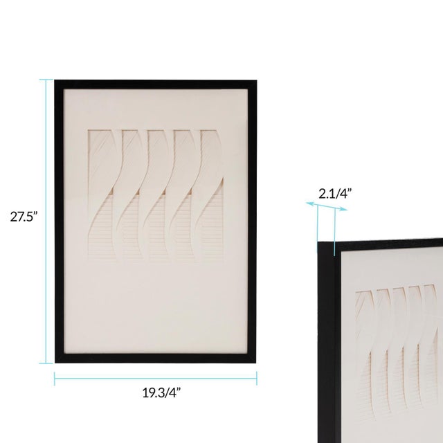 White Dimensional Paper Twist Shadowbox Art For Sale - Image 8 of 9