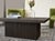 Contemporary Matthew Izzo Home Tyson Espresso Oak Slab Coffee Table With Slatted Pedestal Base For Sale - Image 3 of 5