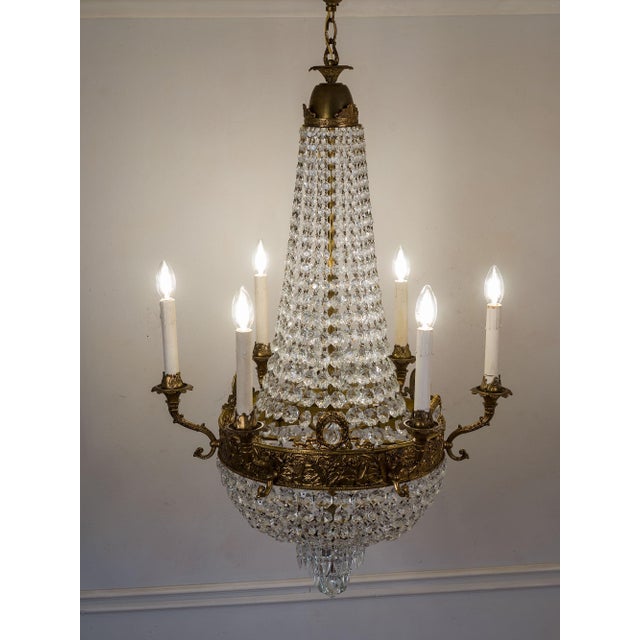 Gold Empire Style Hot Air Balloon 6-Light Chandelier, 1960s For Sale - Image 8 of 14