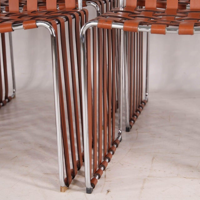 Leather and Chrome Chairs, Set of 6 For Sale - Image 17 of 18