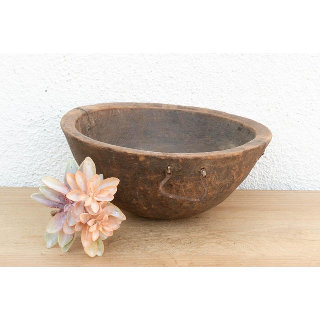 Brown Antique Mortar Style African Bowl For Sale - Image 8 of 8