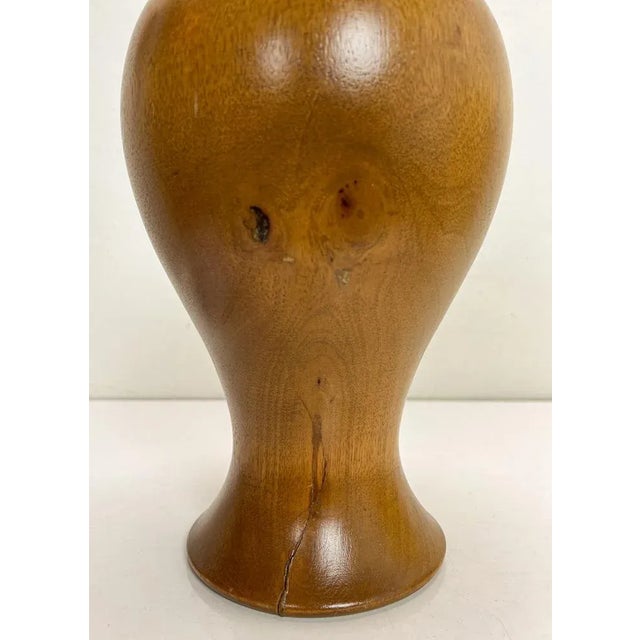 Wood Mid-Century Turned Teak Vase, 1960s For Sale - Image 7 of 12