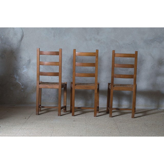 Brutalist Dining Chairs, France, 1950s, Set of 3 For Sale - Image 10 of 12