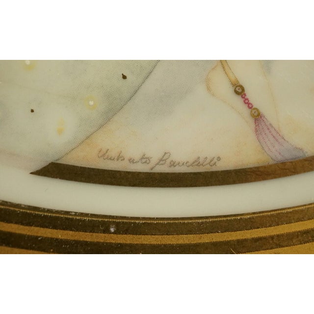 Art Nouveau Style Porcelain Plates with Ladies Motif and Gilt Edges by Umberto Banchelli for Manufacture Seltmann Weiden, Bavaria, 1980s, Set of 4 For Sale - Image 17 of 18