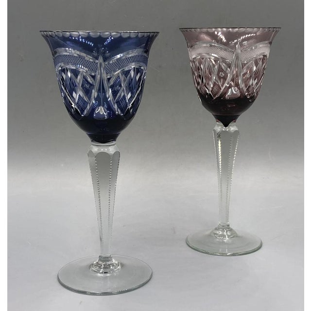 Saint Louis Wine Glasses, 1890s, Set of 2 For Sale - Image 3 of 17