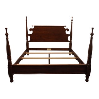 Nichols & Stone Solid Cherry Contemporary Traditional Style King Size Four Poster Bed 905006 For Sale