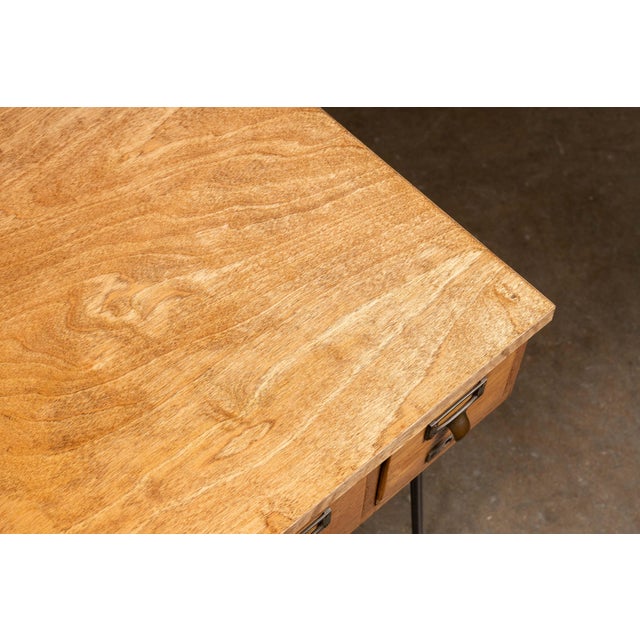 Brown Vintage Oak Card Catalog on Hairpin Legs For Sale - Image 8 of 9