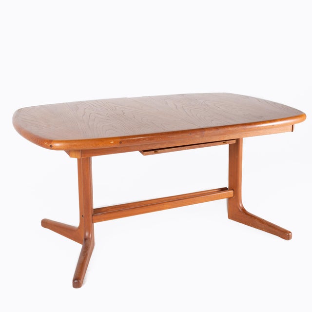 Dyrlund Style Mid Century Teak Hidden Leaf Dining Table For Sale - Image 13 of 13