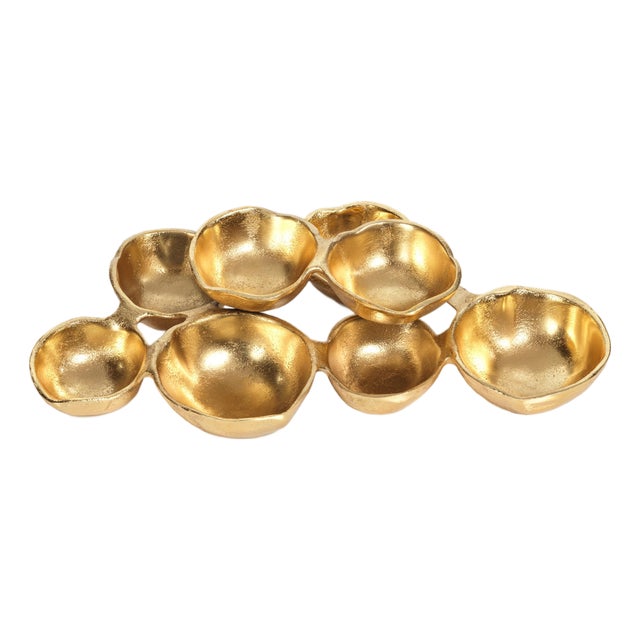 Kenneth Ludwig Chicago Small Cluster of 8 Serving Bowls- Gold For Sale
