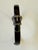 Vintage JWBR Sterling Silver Black Enamel Hinged Buckle Bracelet With Diamond Accents For Sale - Image 4 of 10