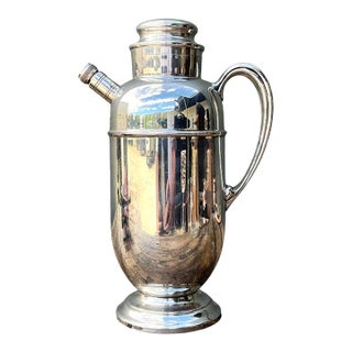 Vintage Art Deco Silver Plate Cocktail Pitcher For Sale