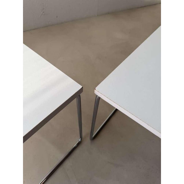 This set of two side tables from the 1970s is a beautiful example of Dutch functional design. Manufactured by Brabantia,...