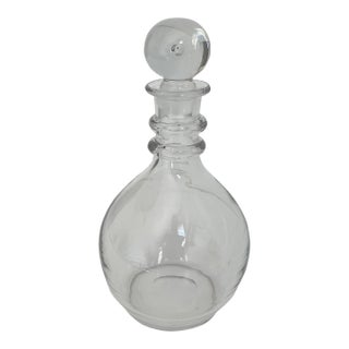 Steuben Style Blown Clear Glass Decanter For Sale