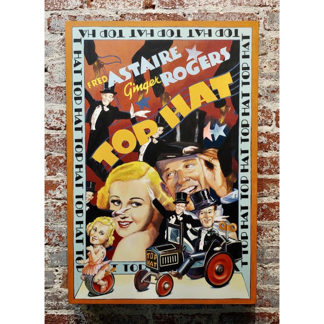 Wood Ralph Massey -Ginger Rogers & Fred Astaire Top Hat - Painting For Sale - Image 7 of 7