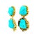 Turquoise Italian Modernist Turquoise Diamond Textured Gold Earrings, Circa 1970s, A Pair For Sale - Image 8 of 12