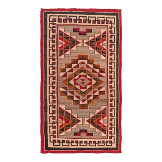 Vintage Navajo Style Rug 4'6 X 8' For Sale