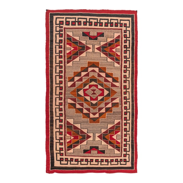 Vintage Navajo Style Rug 4'6 X 8' For Sale