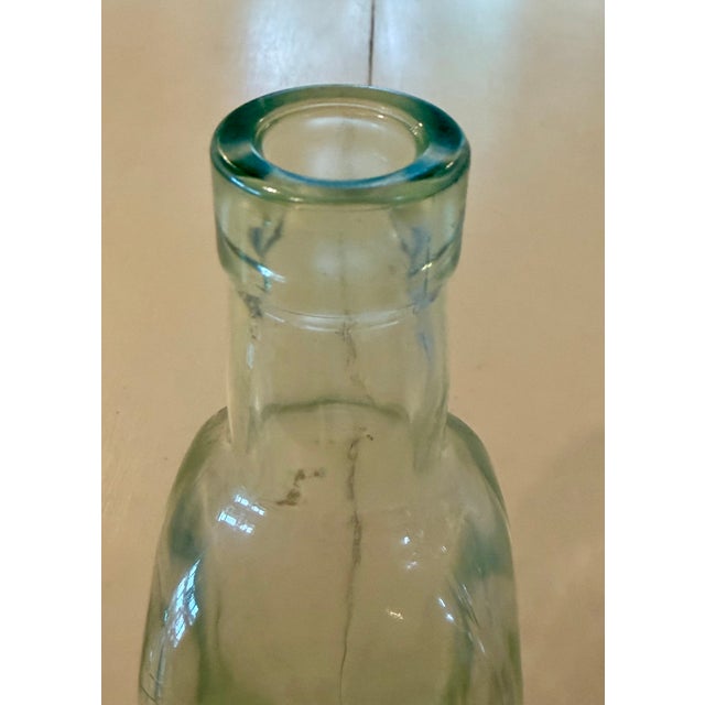 Vintage Set of Three Tall Light Green Bottles For Sale - Image 10 of 11