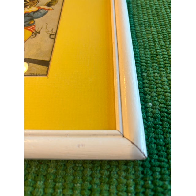 1960s Vintage Mid Century Modern Penny Ross Rabbit Illustration – Easter Bunny Nursery Art, Framed For Sale - Image 5 of 9