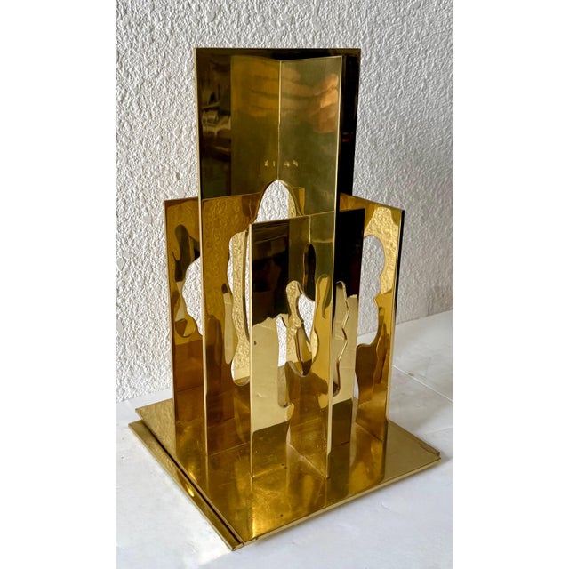 Menashe Kadishman, Israeli Pop Art Abstract Cutout Trees Kinetic Gilt Sculpture Menashe Kadishman, c.1970's For Sale - Image 11 of 18