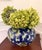 Hand-Painted Blue Floral Celadon Green Ceramic Vase For Sale - Image 4 of 7