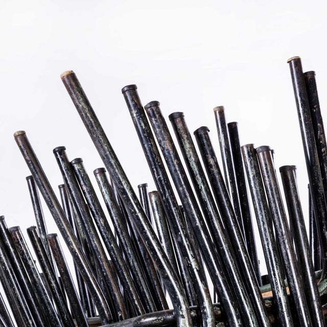 French Stacking D Back Dining Chairs in Blue from Mullca, 1950s, Set of 6 For Sale - Image 13 of 18