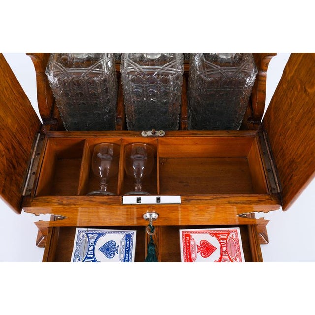 Antique Blonde Oak Tantalus Dry Bar, 1800s, Set of 8 For Sale - Image 12 of 18