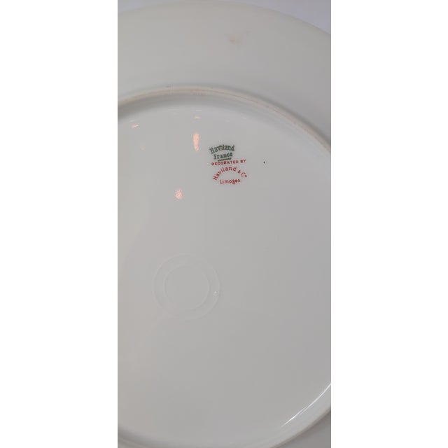 1960s Haviland Limoges Schleiger 1183 Yellow Floral Blue Band Dinner Plates- Set of 6 For Sale In Greenville, SC - Image 6 of 8