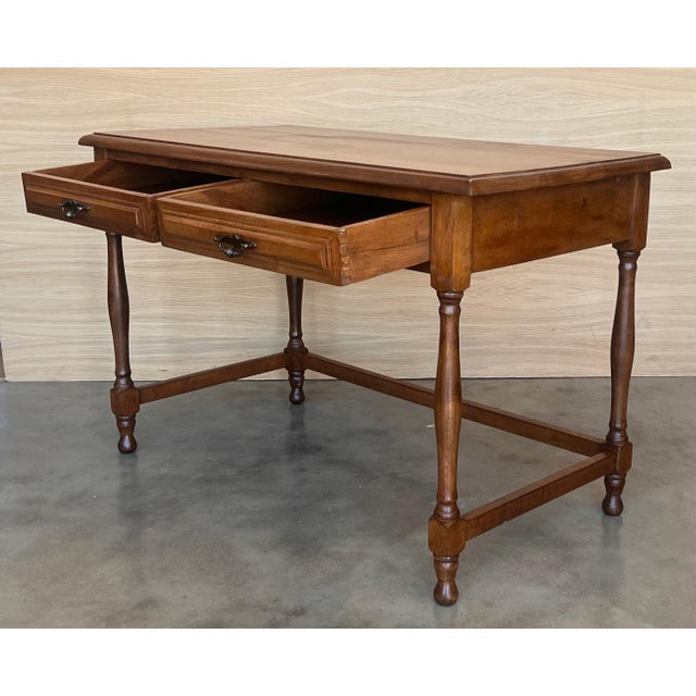 Early 20th Century Early 20th Spanish Mobila Country Farm Desk with Two Drawers For Sale - Image 5 of 18