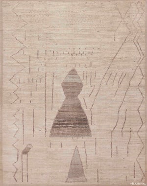 Nazmiyal Collection Minimalist Tribal Modern Moroccan Design Soft Light Color Area Rug