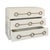 Contemporary Matthew Izzo Home Roderick Antique White Matte Lacquer Three Drawer Chest With Brass Accents For Sale - Image 3 of 7