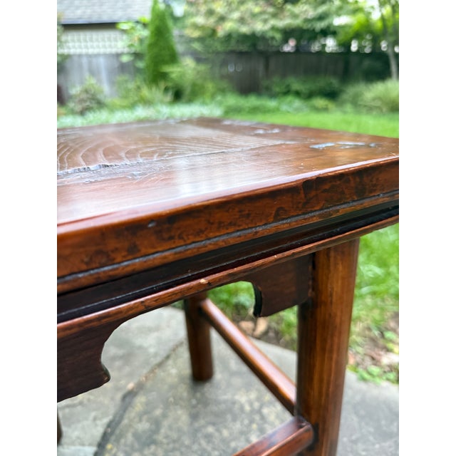 Antique Provincial Chinese Hardwood Low Stool / Table For Sale - Image 11 of 15