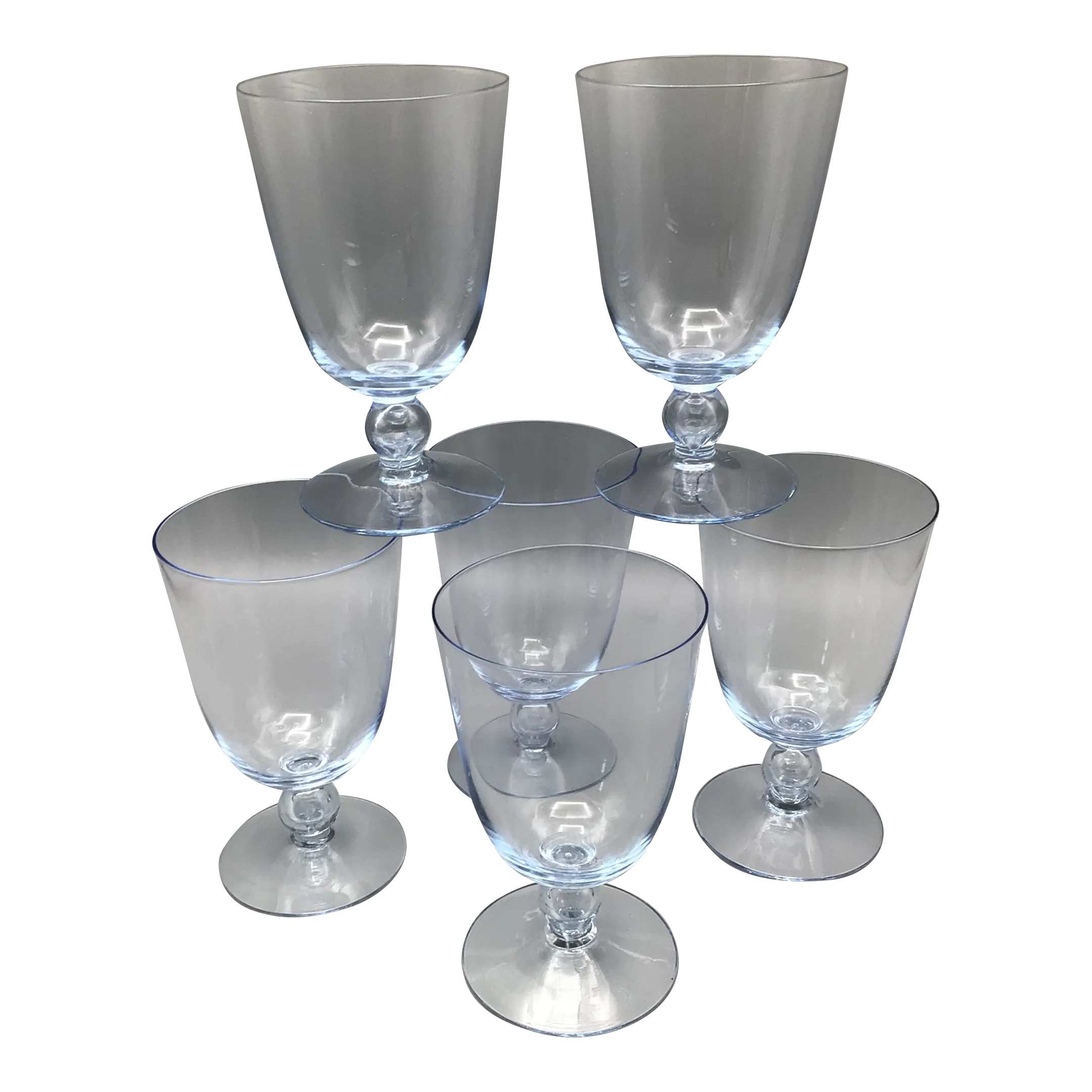 Vintage Kosta Boda Bubble Stem Water Glasses-Set of 6 | Chairish