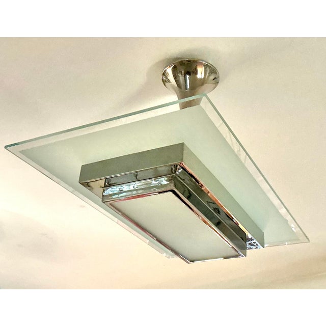 Art Deco Ceiling Lamp by Henri Petitot for Atelier Petitot, 1930s For Sale - Image 3 of 14