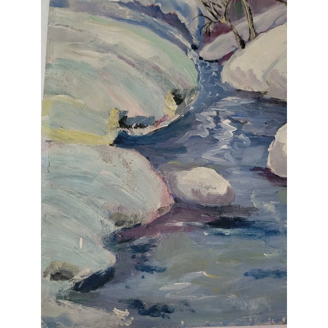 1954 Winter River Landscape Painting For Sale In Birmingham - Image 6 of 11
