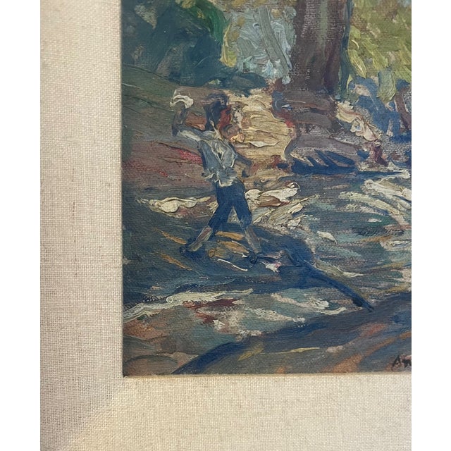 Green Mid Century Oil Painting by Angelo Charles Scibetta, C. 1940's For Sale - Image 8 of 15
