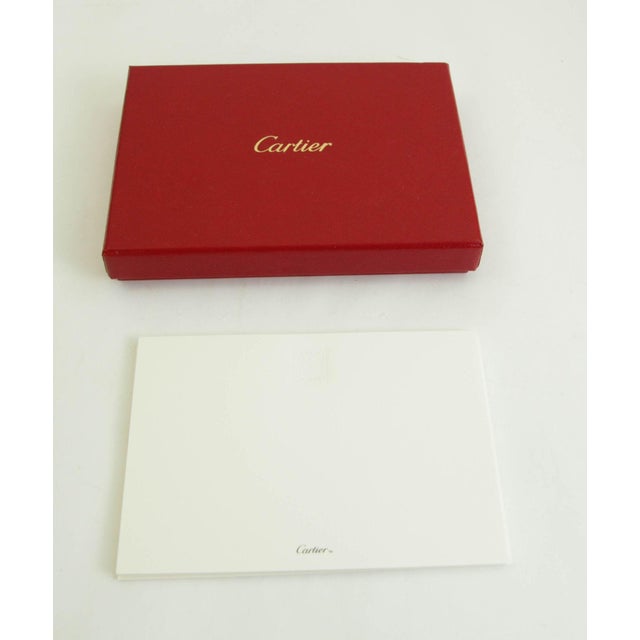 White Cartier Paris “Tank” Stationery Set, 10 Cards & Envelopes in Original Box 1990s For Sale - Image 8 of 12