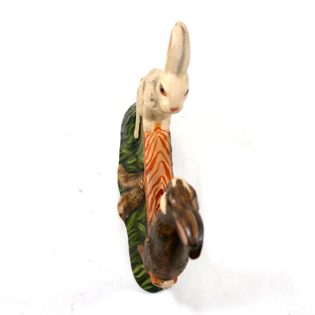 This Vaillancourt Chalkware Two Rabbits on a Seesaw captures adorable bunny friends on a beloved playground toy. I love...