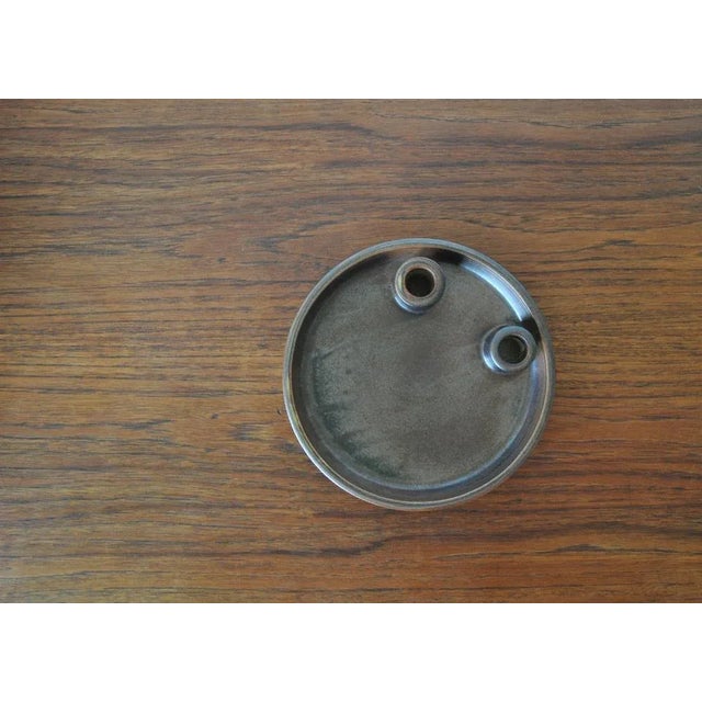 Candleholder in Stoneware with Harefur Glaze, 1970s For Sale - Image 3 of 9