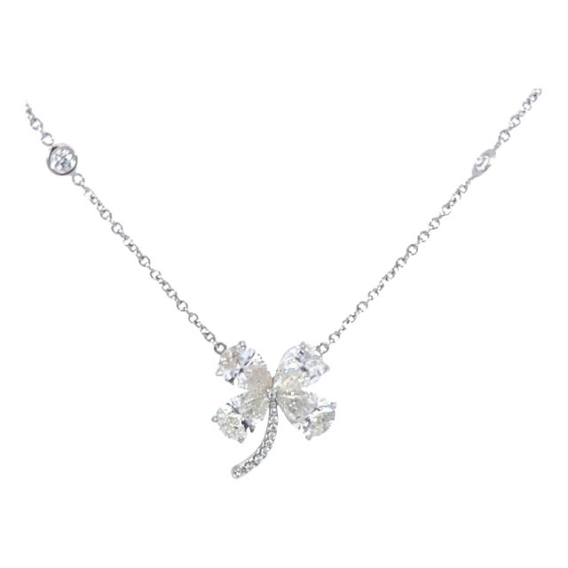 5 Carat Diamond Clover Pendant For Sale