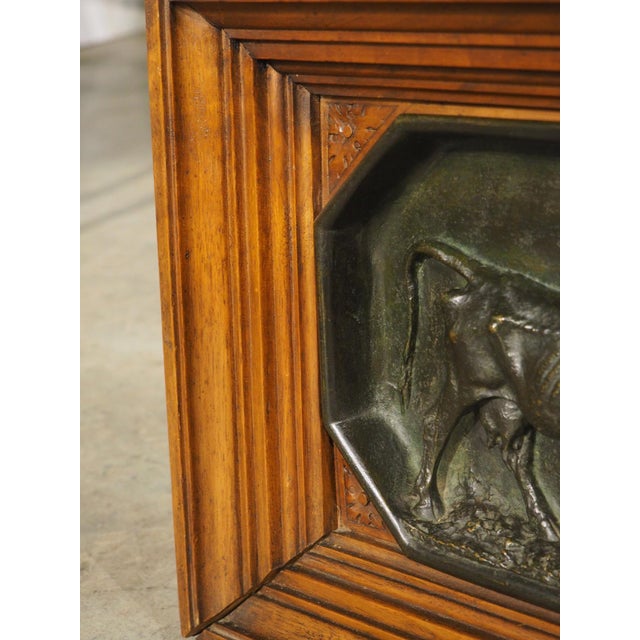 Circa 1860 French Walnut and Bronze Bull Plaques, by Christopher Fratin For Sale - Image 15 of 18