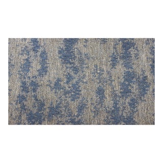 Designer Navy Blue Grey Heavy Duty Abstract Upholstery Fabric For Sale