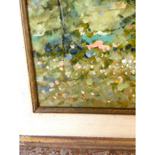 White Maurice Monnard Impressionist Riverside Landscape with Seated Figures, 1970s For Sale - Image 8 of 12