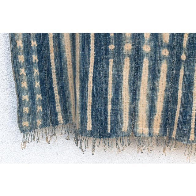 African Vintage Malinke African "Sahara Mirage" Indigo Throw For Sale - Image 3 of 6