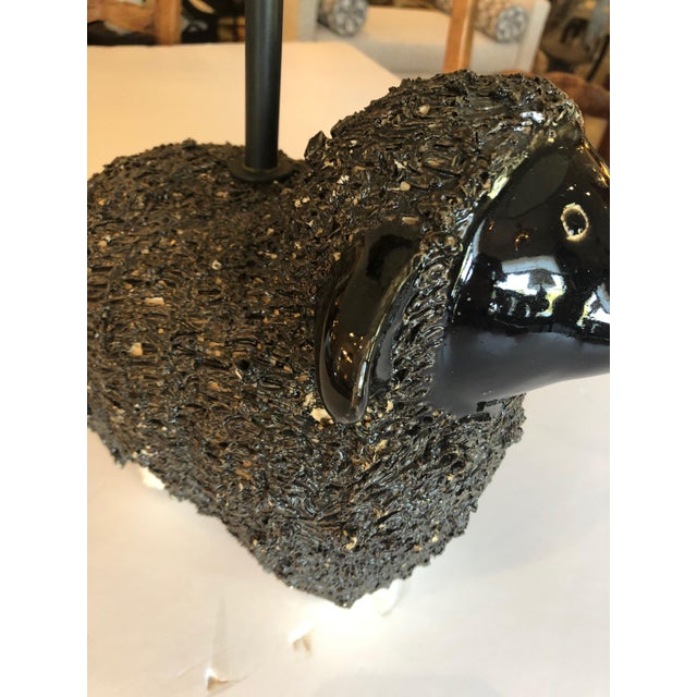 Handmade Black Ceramic Sheep Lamp For Sale In Philadelphia - Image 6 of 9