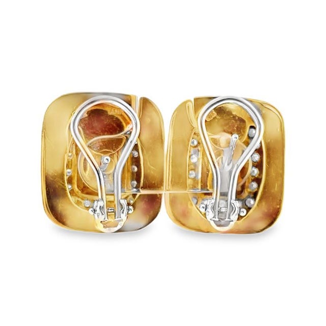 Contemporary 1990s Pair of Rudolf Friedmann Vintage 18k Diamond Earrings For Sale - Image 3 of 7