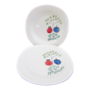 1950s Mid-Century Modern Rörstrand Sweden Pomona Picknick Two Plates Design by Marianne Westman - 2pcs