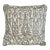 Turkish Ottoman Revival Silver Metallic Embroidered Linen Decorative Pillow For Sale